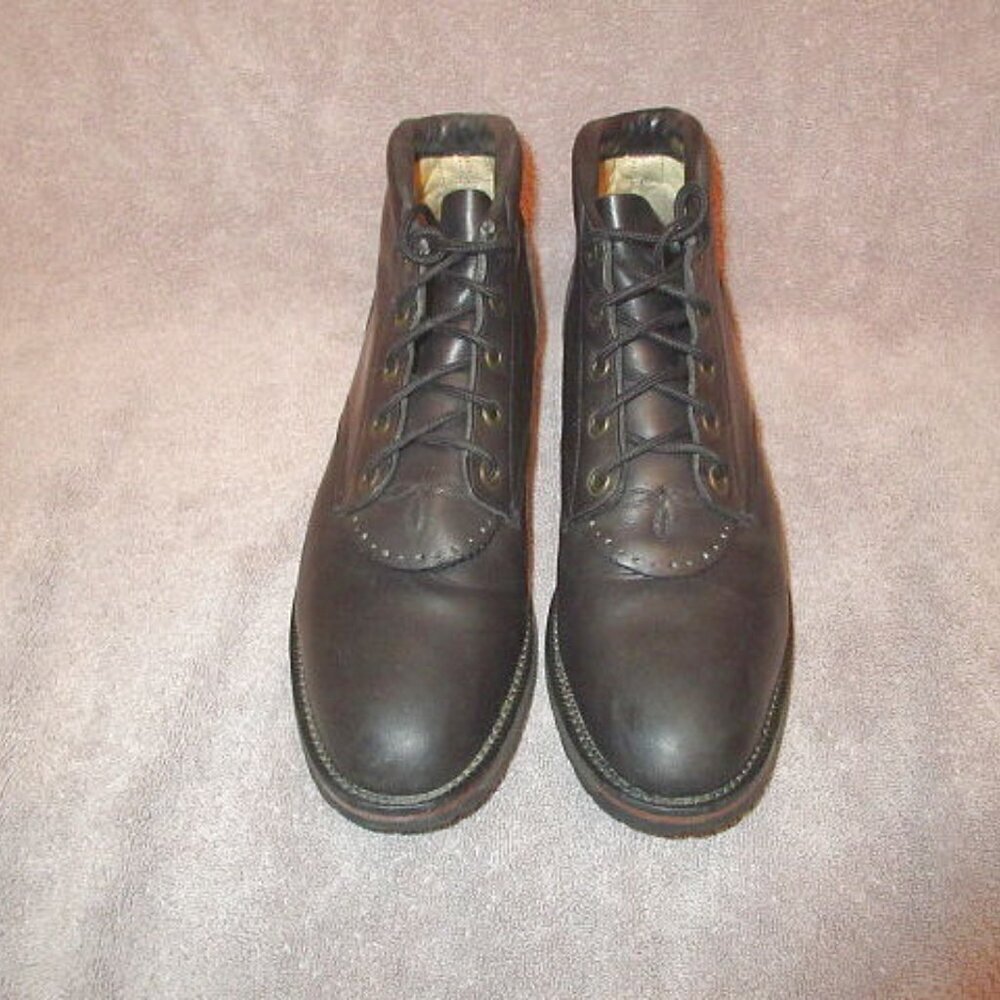 Tony Lama Boots Womens 8.5 Leather Woodland Riding Paddock Lacer Western Kiltie